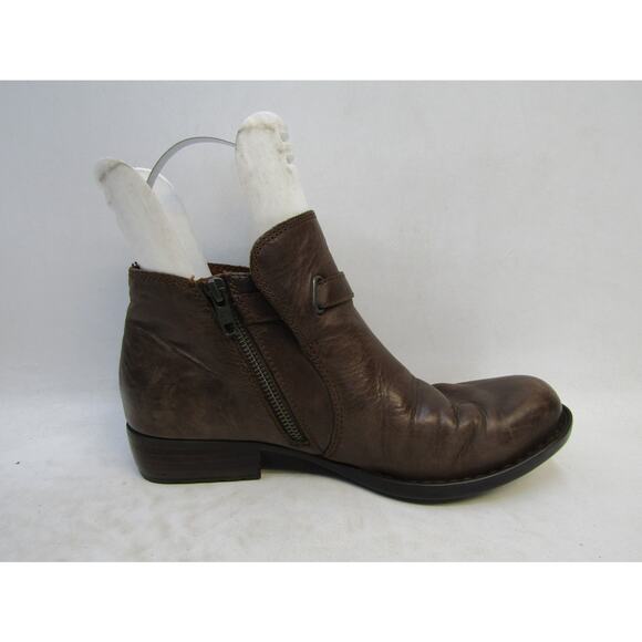 Born Womens Size 9 M Brown Leather Zip Buckle Ankle Fashion Boots Bootie - Picture 4 of 11